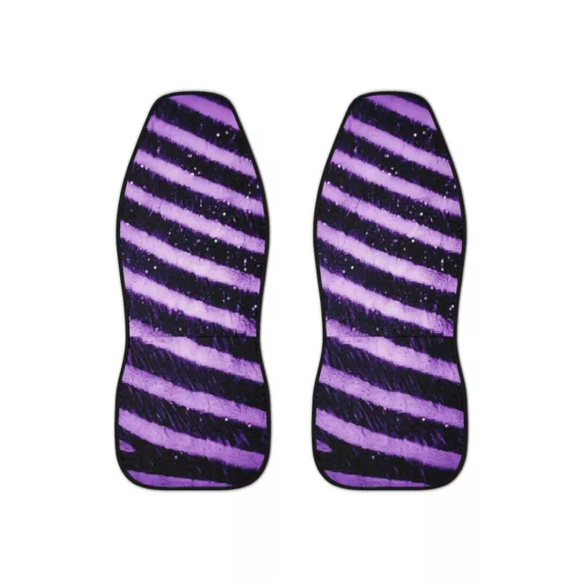 Custom designed neon purple and black zebra stripes Car Seat Covers