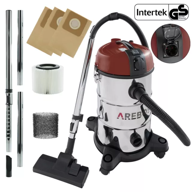 AREBOS Aspirador industrial 5IN1 | Aspirador | Húmedo/seco | 1300W | 30L Rojo