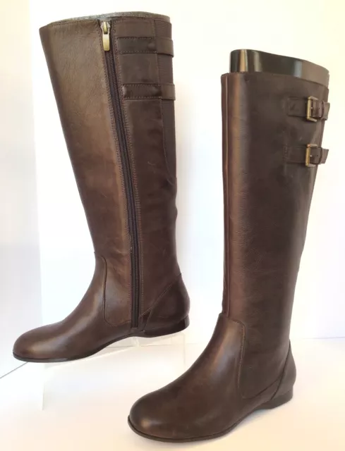 NEW ENZO ANGIOLINI Zarynn Brown Leather Riding Boots (Size 4.5 M) 2