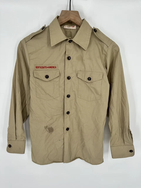 Boy Scouts of America Cub Scout Uniform Youth Shirt Beige Size Large