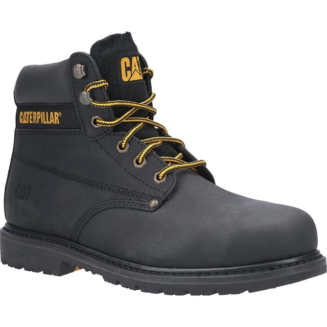 CAT Caterpillar Powerplant Safety Boots Mens SB Industrial Steel Toe Black