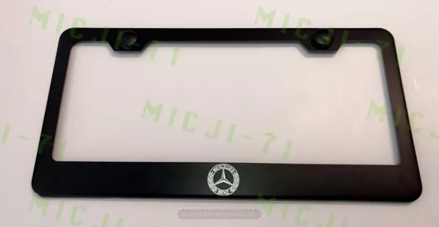 Laser Engraved Etched Mercedes Benz Logo Stainless Steel License Plate Frame