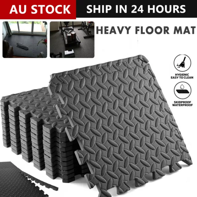 6-24x Interlocking Heavy Duty EVA Foam Gym Flooring Mat Floor Mats Tiles 60x60cm