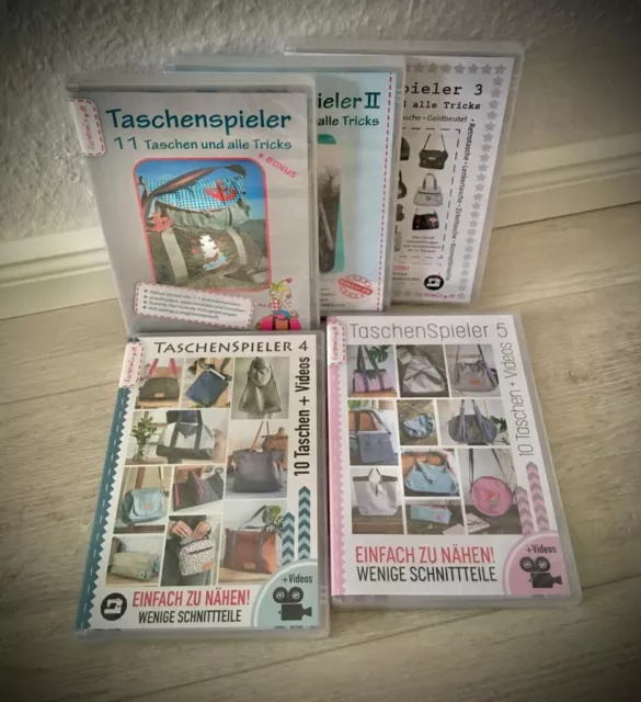 Schnittmuster Taschenspieler CD 1-5 im Set Taschenschnitte von Farbenmix💞💞💞