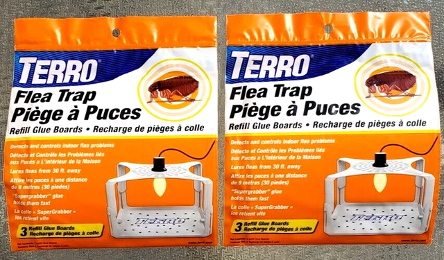 LOT OF 2 3-Packs TERRO T231 Flea Trap Refills, Replacement Flea Trap Glue Boards