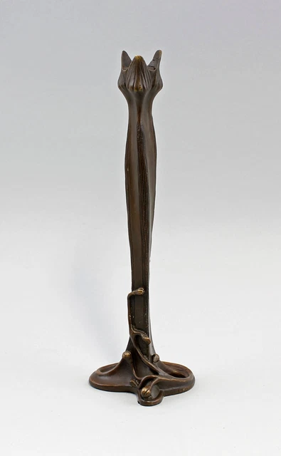 9937568 Bronce Luces Estilo Art Nouveau Blütenknospe Soporte de Velas H 29,5 CM