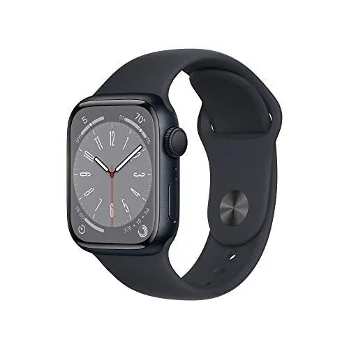 Apple Watch Series 8 41mm Midnight Aluminum Case with Sport Band, S/M (GPS)...