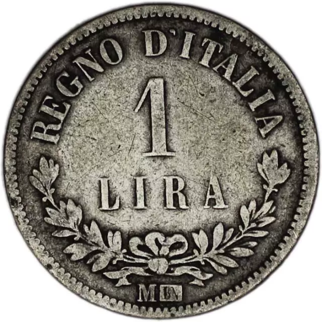 ITALY coin 1 Lira 1863 Milano mint