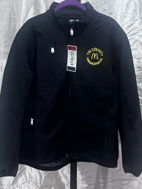 McDonalds Softshell Work Uniform Jacket Sz Medium Thick Warm Black Full Zip NEW