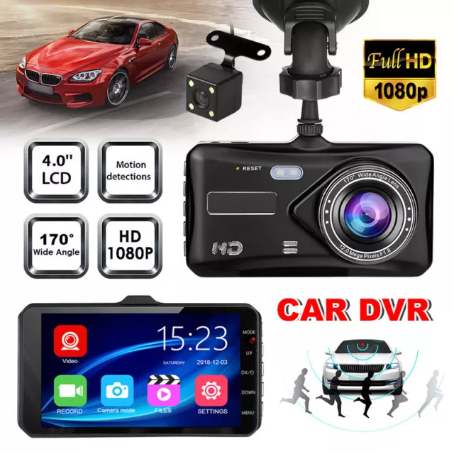 1080P Dash Camera Rear View Car Cam Reverse Mirror Front And Tail DVR Recorder