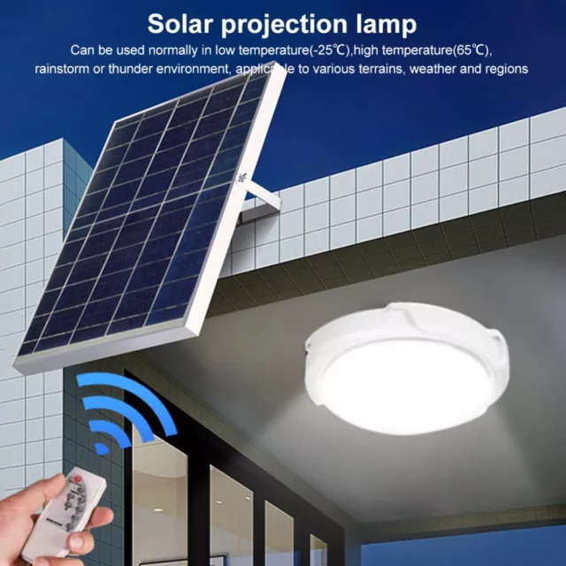 Waterproof Ceiling Light Solar Powered Lamp With Remote Control Indoor Light