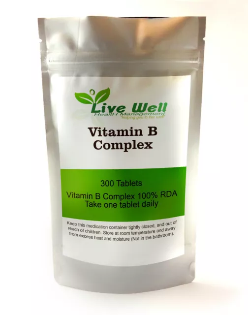 Live Well Vitamin B Komplex Tabletten mit Biotin & Folsäure B1 B2 B3 B5 B6 B12