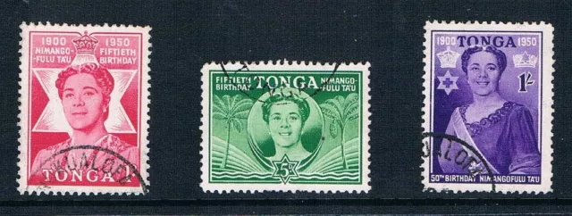 Tonga 1950 - 50th Geburtstag Von Queen Salote - Sc 91-93 [ Sg 92-94] Verwendet