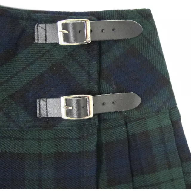 Scottish Women Mini Black Watch Tartan Kilt/Ladies Skirt 16' long Free Kilt pin 2