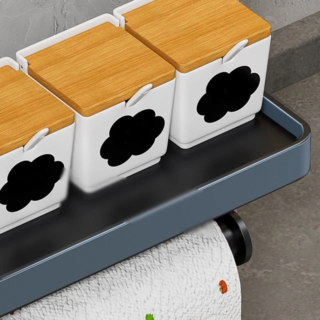 SLEEK AND PRACTICAL Paper Towel Holder with Integrated Shelf for Easy