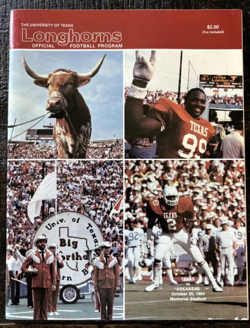 1984 Texas Longhorns vs. Arkansas Razorbacks Football Program FC1-F