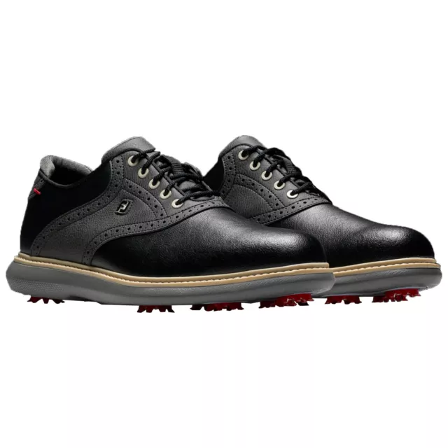 FootJoy Mens Traditions Leather Waterproof Golf Shoes Lightweight Black FJ 2022