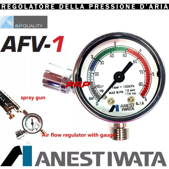 Anest Iwata AFV-1 Manometro Regolatore Aria Per Pistola A Spruzzo 14378610