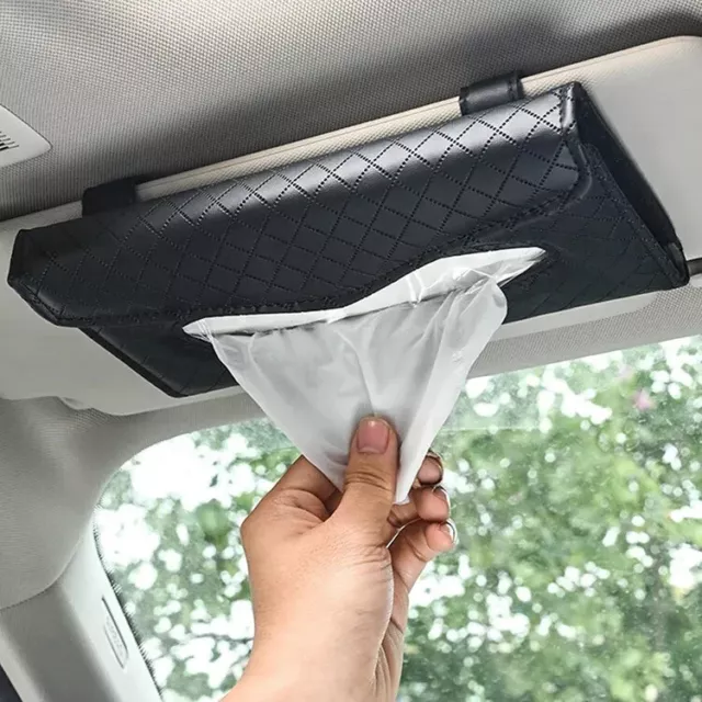 Car Tissue Holder Car Sun Visor Napkin Holder Paper Case PU Leather Hanger