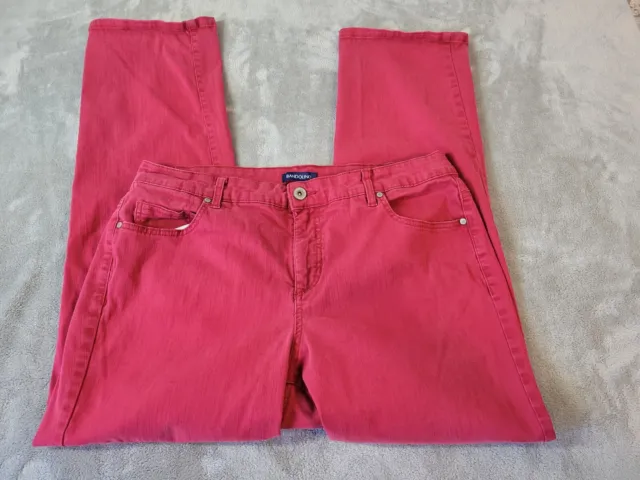 Bandolino Womens Jeans 16W Mandie Straight Leg Red Denim Zip Fly Comfort Waist