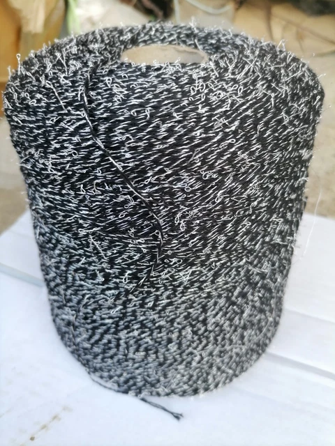 Fil à Tricoter Vimar Carisio Noir Et Blanc - 1Kg100 - Laine - Cône - Neuf Made In Italy