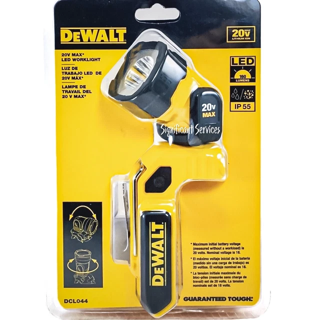 DEWALT DCL044 20V MAX LED Work Light Freestanding ClipOn Tool