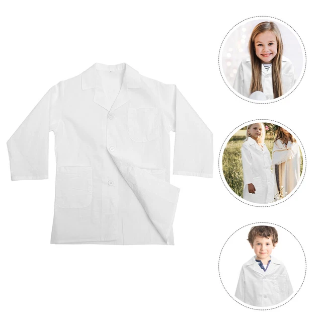 Costume Unisex Kids Lab Coat Science Dottore Bambino Scienziati Bianchi