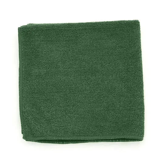Premium Microfiber Towel, 12 Inch X 12 Inch, Dark Green, 12/ Pack
