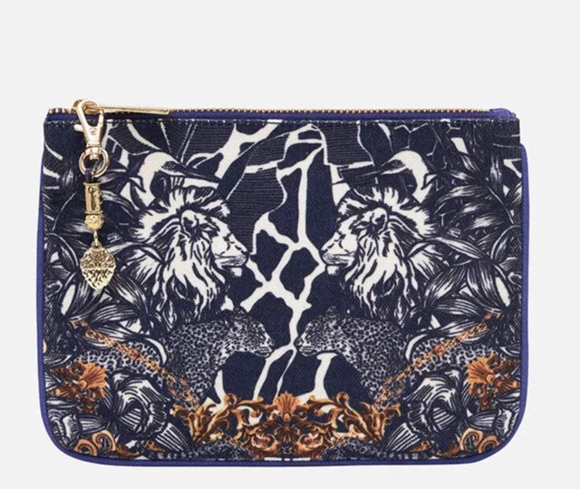 Grande Pochette Camilla Threads Of Cosmos - Toile Violet Et Rose Avec Pompons - Neuf Avec étiquette