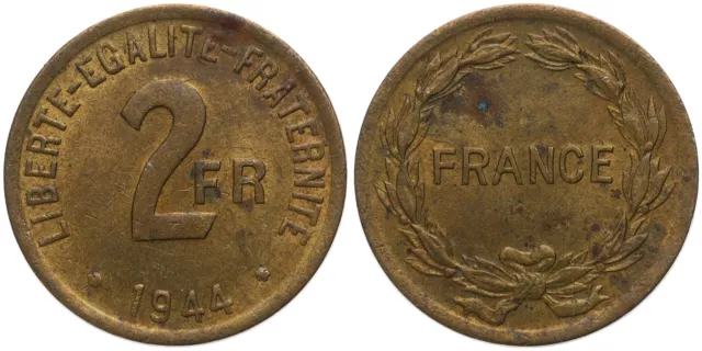 Frankreich - France 2 Francs 1944 - Liberte Egalite Fraternite