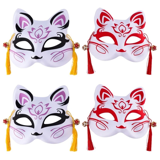 4 Pcs Masquerade Face Cover Costume Party Favors Fox Noodle Japanese-style
