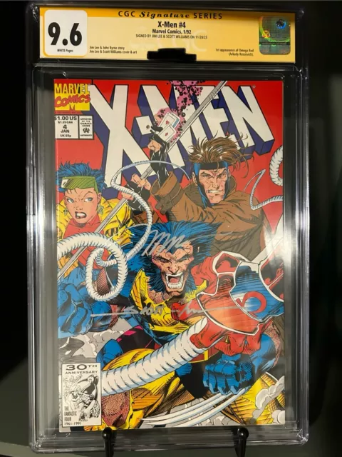 X-MEN #4 CGC SS 9.6 WP 1992 2X Signed JIM LEE & SCOTT WILLIAMS