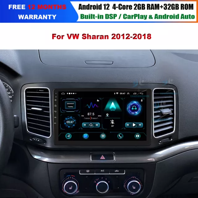 9" Android auto für VW Sharan 12-18 DAB Autoradio Navigation GPS BT Carplay wifi