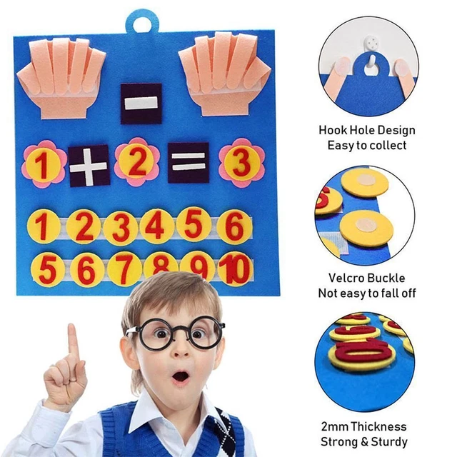 Kids Montessori Educational Toy Finger Number Learning Counting Math Felt Board