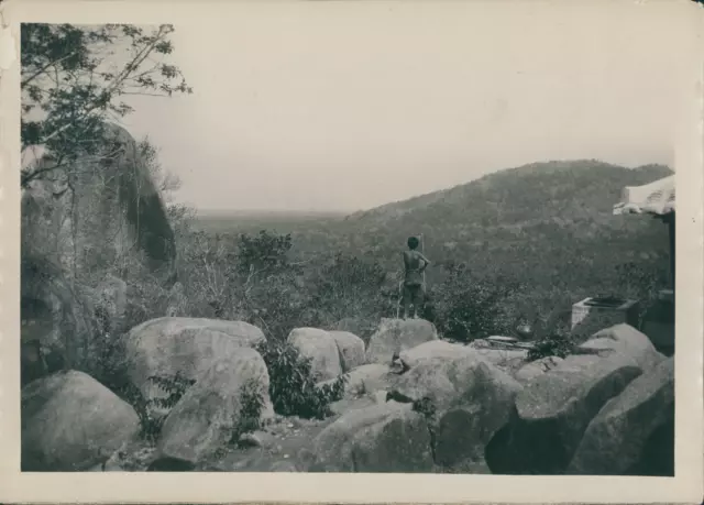 Indochine, Cochinchine, Province de Baria, vue du paysage, ca.1915, Vintage silv