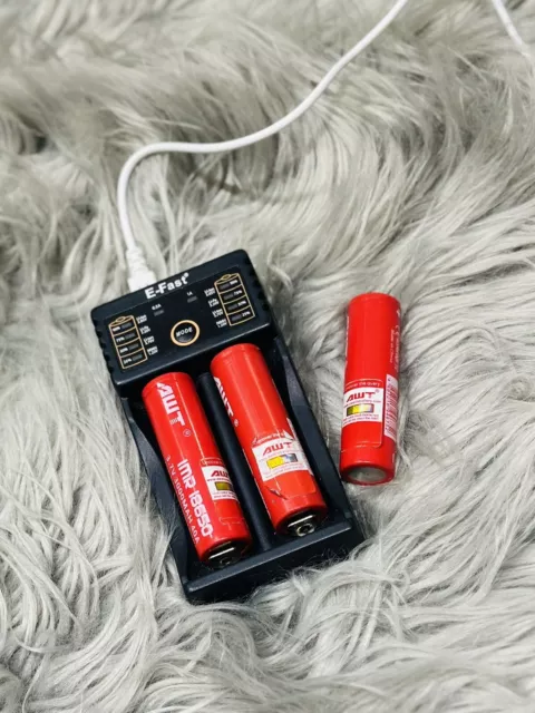 Efast Charger + 3x AWT Rechargeable Batteries for Mod - USB Charging Dock