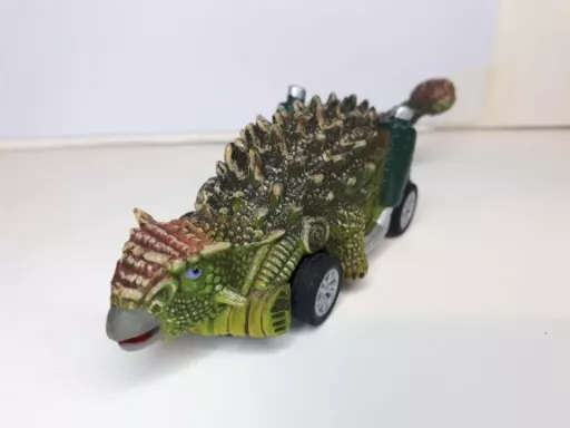 Pull Back Dinosaur Car Model Toys Roadster - Kids Dino Toy Vehicle - VG C