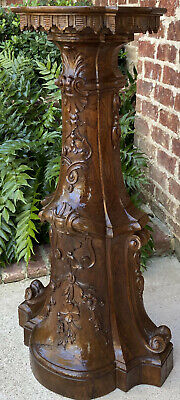 Antique Italian Pedestal Plant Stand Display Table Walnut Baroque 38" Book Rest 8