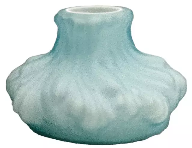 Vintage L.G Wright Fenton Miniature Plume Oil Lamp Shade Powder Blue Satin