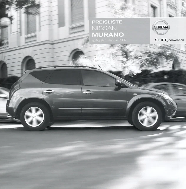 Nissan Murano Preisliste 2007 1.1.07 D prijslijst price list liste de prix