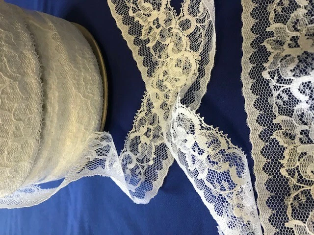 43 mm JOLIE GARNITURE À MOTIFS FLEUR BLANCHE DESIGN ARTISANAT DE COUTURE