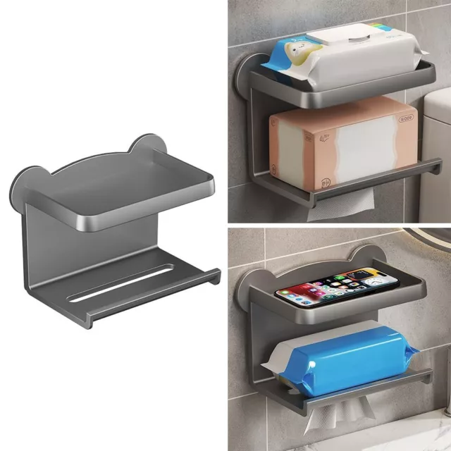 No Punching Paper Towel Holder Plastic Mobile Phone Rack  Toilet Accessories