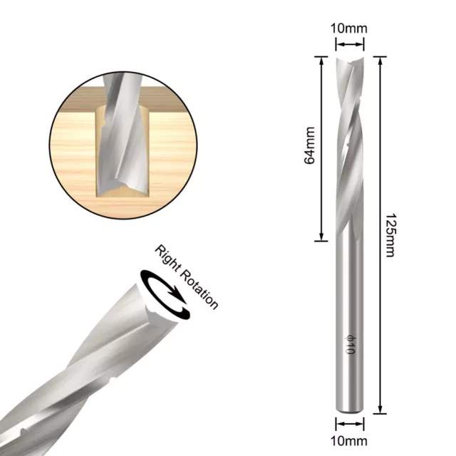 10mm Dia. Upcut Spiral End Mill CNC Router Bit 10mm Shank