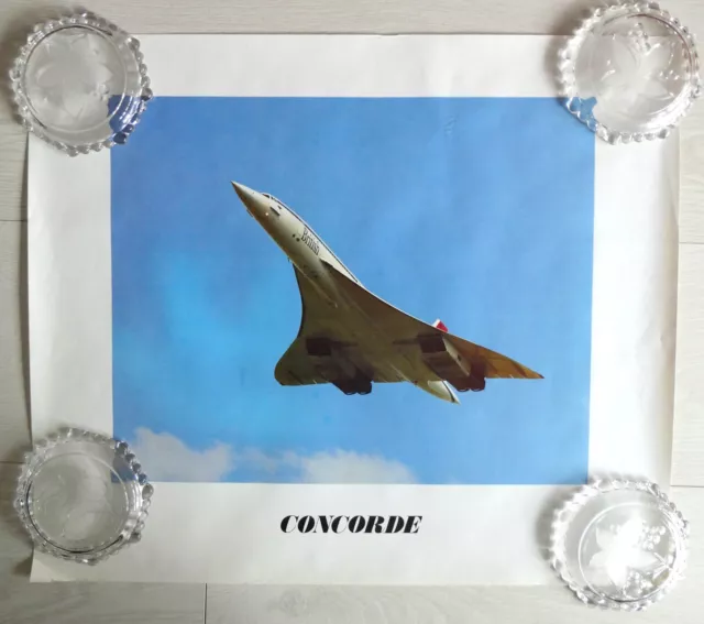 Vintage BAC/BAe Promotional Poster Featuring Concorde Aircraft G-BOAA