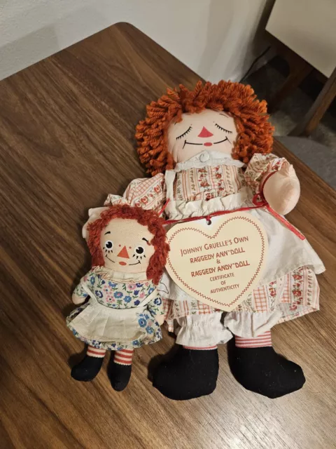 Set of Raggedy Ann dolls Johnny Gruelle made by Applause 1998 and Knickerbocker