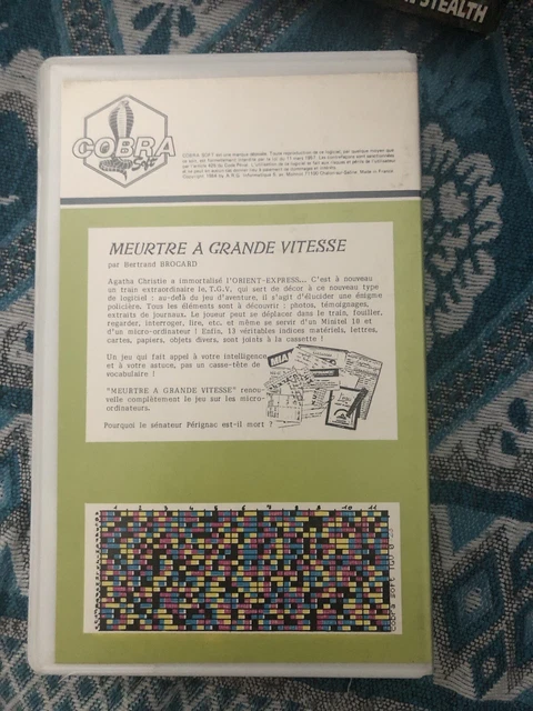 MEURTRE À GRANDE vitesse - Jeu Amstrad CPC 464 - Cobra Soft - 1984 EUR 139,00 - FR