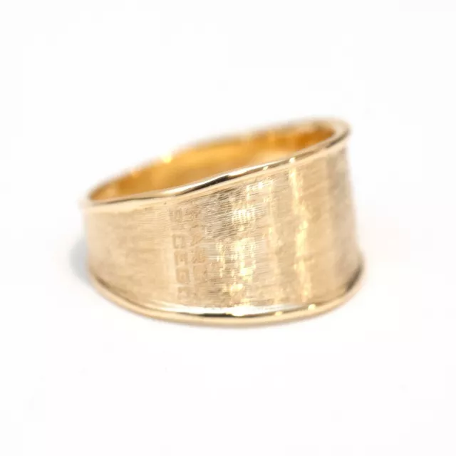 New Marco Bicego Lunaria 18K Yellow Gold Hand Etched Band Ring SIze 7.25