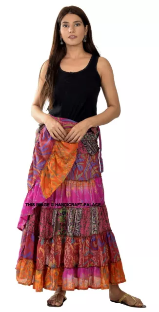 RECYCLED WRAP AROUND Skirts Women Beach Wear Indian Vintage Umbrella ...