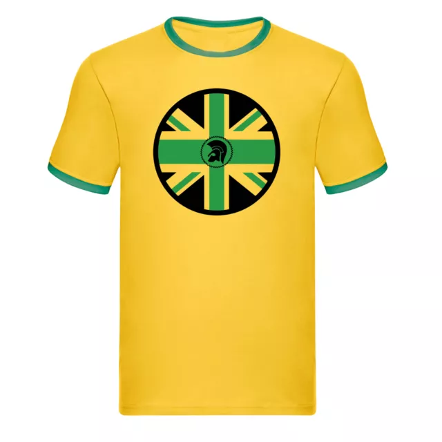 Trojan Jamaican Flag Reggae Ringer T-shirt - Bob Marley Rasta Festival