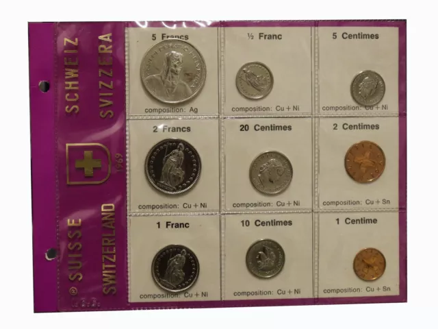 1969 Suisse - Série Numismatique De 9 Monnaies En Emballage Scellé MF69893